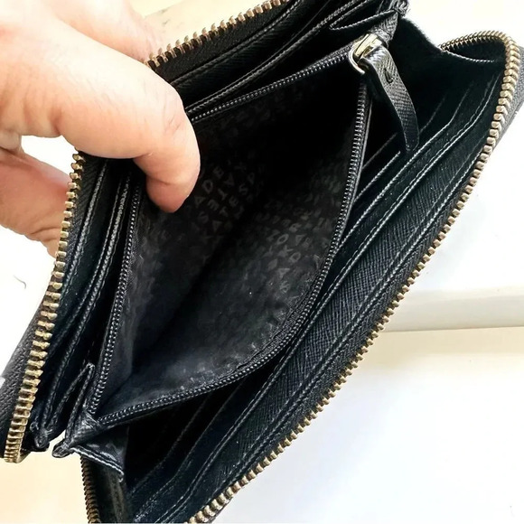 Kate Spade Polka Dot Large Zip Around Nylon/Leather Wallet - Picture 9 of 10